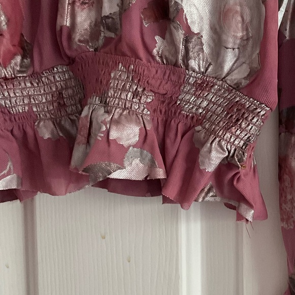 Crave Fame by Almost Famous Pink Floral Shirt - Picture 2 of 3